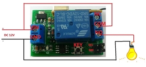 Ce033a * 1 + ak013 * 1 DC 12V Relay không dây điều khiển từ xa RF chuyển đổi On/Off chuyển đổi + Thời gian trễ hẹn giờ - Product Image 5