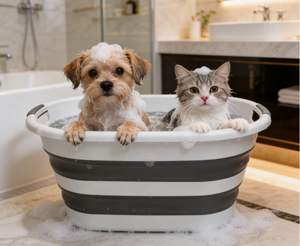 <span class=keywords><strong>Baignoire</strong></span> pliable en plastique pour animaux de compagnie et panier de rangement pour chats et chiens, grande taille, poignée pliable, 53*38*23cm-60*45*27cm - Product Image 2