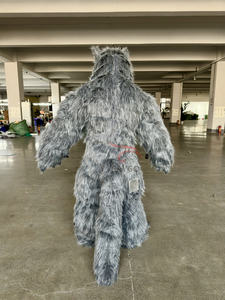 Agile selvaggio grigio nero peloso lupo mascotte Costume Unisex uomo lupo maschera-es Costume mascotte per eventi noleggio 2.6m - Product Image 4