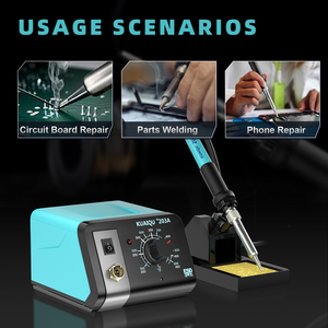 KUAIQU 203A 75W Station de soudage avec noyau chauffant en céramique Température réglable pour circuits imprimés/réparation de téléphone Projets de bricolage - Product Image 3