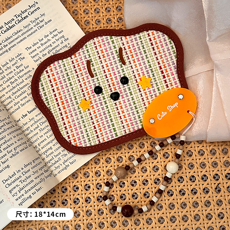 Brown bread bear acrylic handle with beads