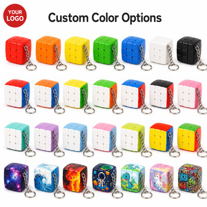 Custom Logo 3x3 <b>Mini</b> Magic Cube Keychain Speed Puzzle Toy <b>Keyring</b> for Promotional Gift Education Stress Relief Small Toy - Product Image 2