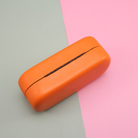Étui à lunettes personnalisé LMA avec logo, boîte en PU, étui métallique pour lunettes, ensemble d'emballage de lunettes de soleil orange tendance, haute qualité