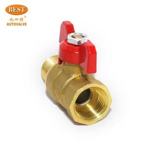 Qdx12 <span class=keywords><strong>Gas</strong></span> Kogelkraan Messing Mini Kogelklep Met Rode Korte Vlinder Handvat Vrouwelijke En Mannelijke Draad 3/4 Inch Voor Gasklep - Product Image 4