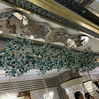 Lustre suspendu moderne en verre et pierre, personnalisable et créatif, pour hall d'hôtel de luxe, couloir, villa à plafond haut