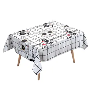 Water Resistant Table Cloth Washable Oil Proof Drectangular Coffee Table Restaurant Decorative Cotton And Linen Table Cloths