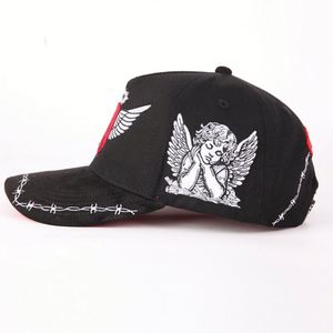 หมวกเบสบอลหนังกลับปักลาย 5 ชิ้น แบบสปอร์ต สตรีทสไตล์ ประดับด้วยคริสตัล  ออกแบบตามสั่ง ขายส่ง พร้อมโลโก้สั่งทำได้ สำหรับทุกเพศ - Product Image 2