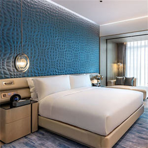 Custom <b>Queen</b> King Double <b>Size</b> Wood Veneer Design Wooden Hotel <b>Beds</b> 5 Star - Product Image 2