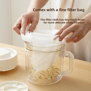 Leite Filtre à yaourt DIY transfrontalier en acier inoxydable 304 pour yaourt grec épais, lait de soja, <span class=keywords><strong>fromage</strong></span> et séparateur de lactosérum - Product Image 3