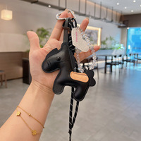 Porte-clés en cuir PU Kawaii en forme de cheval, joli breloque pour sac, décoration pour sac à main et sac à dos, cadeau pour femmes et filles