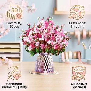 3D Flower Pop Up Greeting Card Bouquet Paper Standing Card for Birthday Party <b>Gift</b> - Product Image 6
