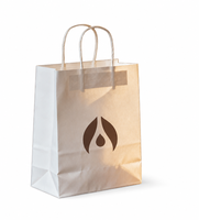 Sacs en papier kraft imprimés sur mesure pour bougies, emballages cadeaux recyclables pour les boutiques de bougies et les acheteurs en gros de cadeaux artisanaux