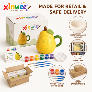 <span class=keywords><strong>Kit</strong></span> de Tazas de Cerámica para Pintar, Taza con Forma de Pera para Niños, Manualidades, Juego de Arte y Artesanía, Regalo Educativo para Fiestas - Product Image 5
