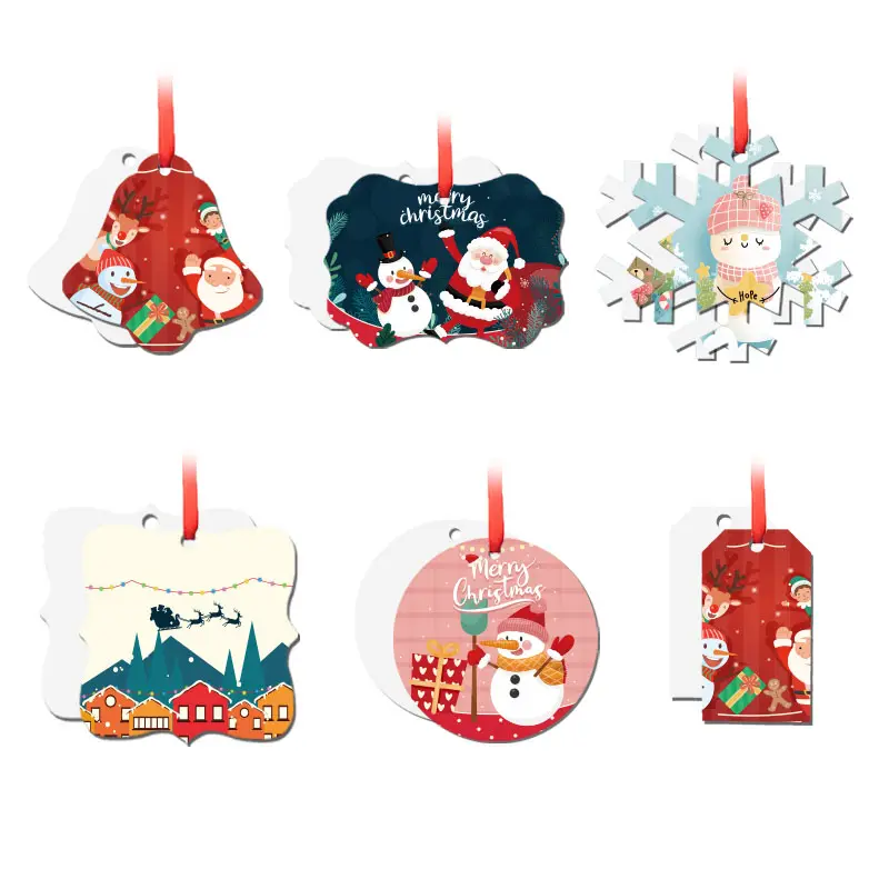 360craft Personalized blank sublimation mdf Christmas ornament for retail and wholesale