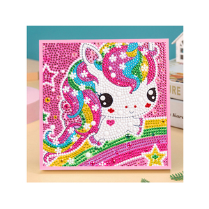 ภาพติดเพชรกรอบ5D งานปักพลอยเทียมรูปม้าสัตว์งานหัตถกรรมสำหรับเด็กศิลปะเดสก์ท็อปเจาะคริสตัลรูปม้า - Product Image 1