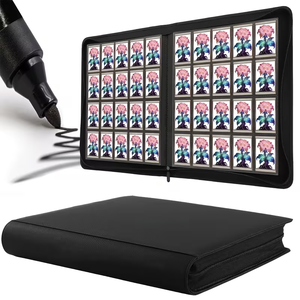 Classeur à fermeture éclair pour cartes à collectionner, capacité 1280 cartes, 20 pochettes, imprimé sérigraphié, 500 protège-cartes transparents, en cuir PU, album TCG et sport - Product Image 6