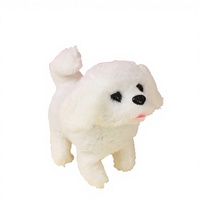 Mini Chien Électrique Interactif en Peluche Courte, Jouet Multifonctionnel pour Enfants, avec Sons, qui Marche et qui Abaie, Modèle Dessin Animé, 31-50cm, pour Enfants de 4-6 Ans
