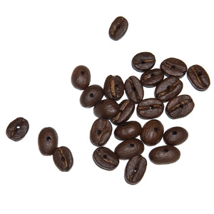 Cuentas sueltas de granos de café naturales reales para hacer joyas con cuentas DIY, cuentas de granos de café con agujeros para collar de pulsera - Product Image 1