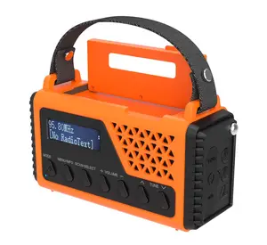 Manivela de mano camping Radio DAB +/FM, Radio de emergencia portátil energía solar con batería recargable de 10000 MAh, Dynamo, linterna LED, SOS,