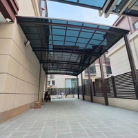 Auvent de terrasse en aluminium et polycarbonate, protection solaire et pluie pour balcon extérieur, abri de voiture simple pour 2 véhicules