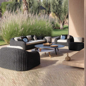 Ensemble de canapés en rotin tressé de haute qualité au design moderne avec coussins pour hôtel, villa, parc, mobilier de jardin extérieur - Product Image 4