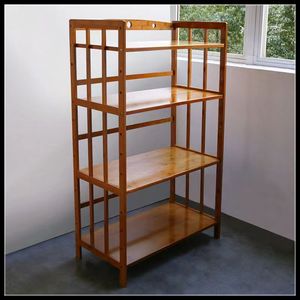 Étagère de rangement de cuisine en bambou Bicheng à 3 niveaux, armoire sur pied de style chinois, organisateur d'étagères pour four à micro-ondes - Product Image 3