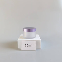 Bocaux cosmétiques 8 oz en plastique avec couvercles, bouteilles PET à parois épaisses à large ouverture, pots à gommage, bouteilles à crème à fond épais avec couvercle violet