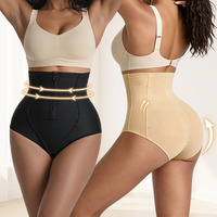 Faja colombiana moldeadora postparto al por mayor, shorts levanta glúteos con cremallera, realzador de cadera, faja de cintura alta.