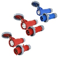 Prise industrielle étanche IP67 2P + E 3 broches 32A, type 0232 bleu, 220v-415v, mâle