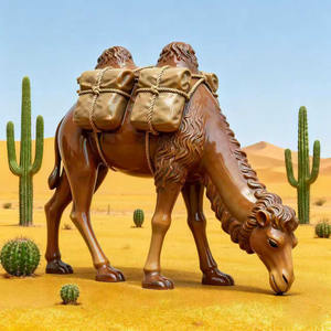 公園景観装飾のための等身大カスタム屋外ラクダ彫刻 - Product Image 3