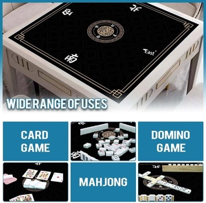 JUFORHQC Tapete de Mahjong Antideslizante y Reductor de Ruido de 315 Pulgadas con Bolsa de Tela y Almacenamiento en Cartón para Dominó y <span class=keywords><strong>Solitario</strong></span> (Negro) - Product Image 3