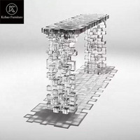 Mobilier créatif Contrôle moderne en plexiglas d'entrée Surface décorative Mosaïque créative Table console en acrylique