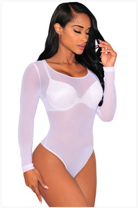 Lingerie sexy pour femme, pyjama une pièce moulant en maille transparente à <span class=keywords><strong>manches</strong></span> <span class=keywords><strong>longues</strong></span>, grande taille, vente en gros - Product Image 6