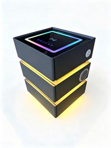 Modern Metal <b>Nightstand</b> with Wireless Charging Pad 3 Drawers Bedroom Furniture - Product Image 2
