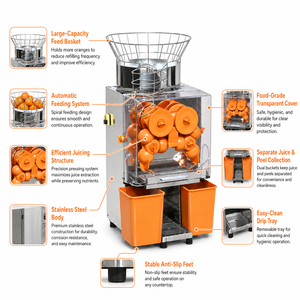 Machine à jus de <span class=keywords><strong>satsuma</strong></span> à alimentation automatique, machine à jus d'orange sanguine et d'agrumes pour hôtels, cafés, supermarchés, usage commercial - Product Image 2