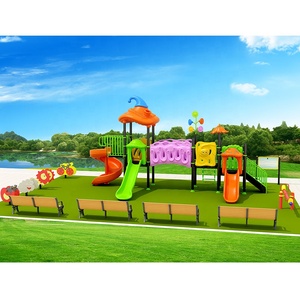 สนามเด็กเล่นกลางแจ้งพลาสติกสำหรับเด็กก่อนวัยเรียน ได้รับการรับรองมาตรฐาน CE ผลิตจากโรงงานที่กว่างโจว - Product Image 6