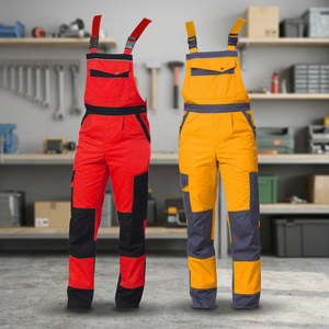 Combinaison de travail imperméable et respirante, salopette rouge et jaune, pantalon de travail pour la réparation automobile - Product Image 2
