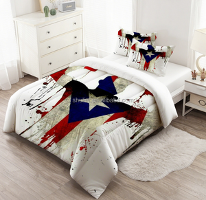 Ensemble de couette <span class=keywords><strong>personnalisé</strong></span> avec logo de Porto Rico, design de couette 3 pièces, nouveau ensemble de literie imprimé en 3D - Product Image 1
