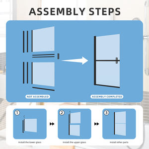 6mm Clear Tempered Glass Frameless Black Hinge <strong>Bath</strong> Screen Bathtub <strong>Panel</strong> With Printing and Handle - Product Image 4