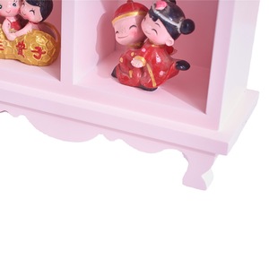 Étagère de rangement rose avec organisateur de poupées, étagère de présentation, armoire de bureau, boîte de rangement en bois pour jouets, décoration de chambre d'enfant, 22x8x26cm - Product Image 5