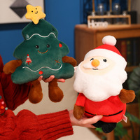 Boîtes cadeaux personnalisées en forme d'arbre de Noël et de pain d'épices, jouets en peluche de la série Noël pour cadeaux de Noël