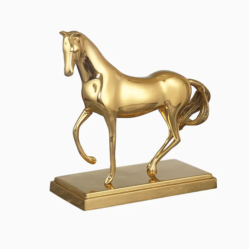 Copper Horse Statue Office Worker Home Decor Metal Figurine Ornament Crafts