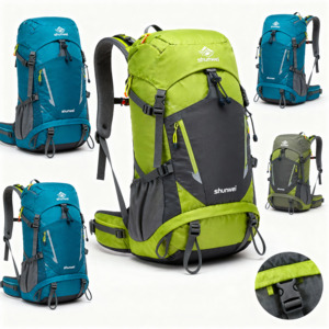 Sac à dos de sport de plein air de grande capacité 65L en gros, imperméable, en tissu Oxford, pour l'alpinisme, les voyages, la randonnée, l'escalade - Product Image 4