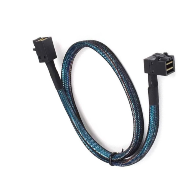 HONPNK High-Speed MINI SAS HD SFF-8643 to MINI SAS HD SFF-8643 (Curved) Server Ethernet Cable Data Cables