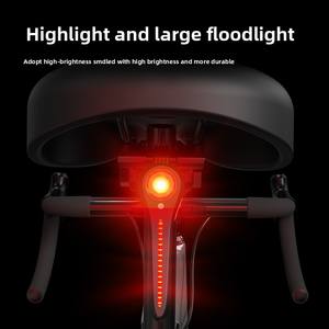 Feu arrière de cyclisme de nuit (radar intelligent)-Batterie longue de 700ml, détection ambiante, 8 modes, 25LM 500m, matériau ABS - Product Image 4