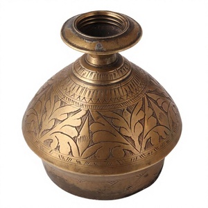 Base de Cachimba de Latón Antiguo Hecha a Mano, Base de Agua Tradicional Grabada, Base Decorativa para Pipa, Decoración del Hogar, Artículo de Regalo - Product Image 4