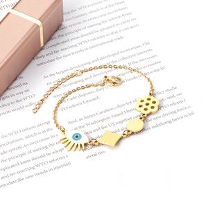 Pulsera de Acero Inoxidable con Ojo Turco de Oro 18k de Moda al por Mayor - Product Image 5