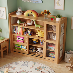 Bibliothèque moderne en bois avec 6 étagères, meuble de rangement pour salon, design scandinave - Product Image 2