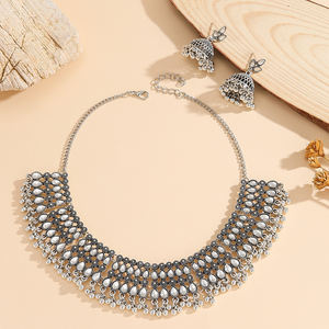 इंडियन नेकलेस लैयरिंगस डायमंड स्टड ज्हुमका फैशन, महिलाओं की शादी की पार्टी पहने हुए निर्माता - Product Image 4