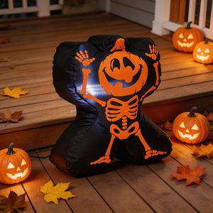 Modèle gonflable personnalisable de 60 cm, nouvelle décoration d'Halloween d'horreur, citrouille et squelette, pour événements et fêtes en extérieur - Product Image 1